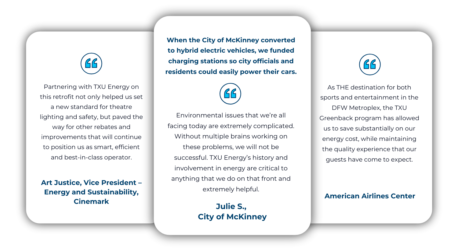 quotes from TXU Energy business customers
