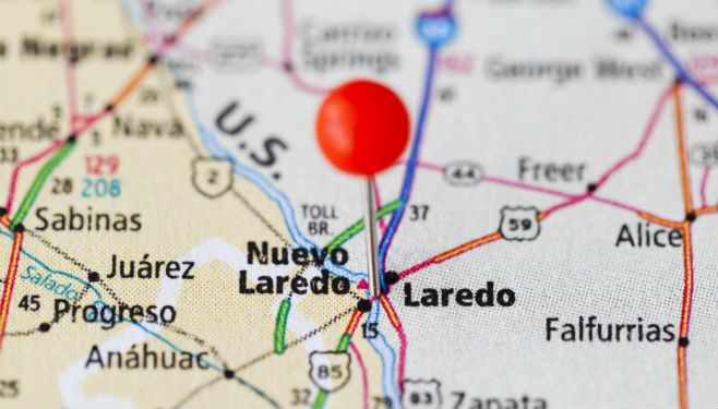vista de mapa de Laredo, TX