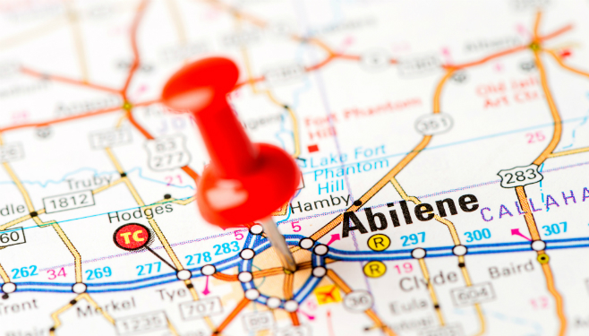 map view of Abilene, Texas