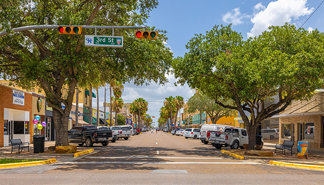 downtown Harlingen, TX